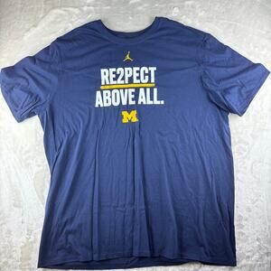 Michigan Wolverines The Nike Tee Shirt "Re2spect Above All" Men's XXL Navy